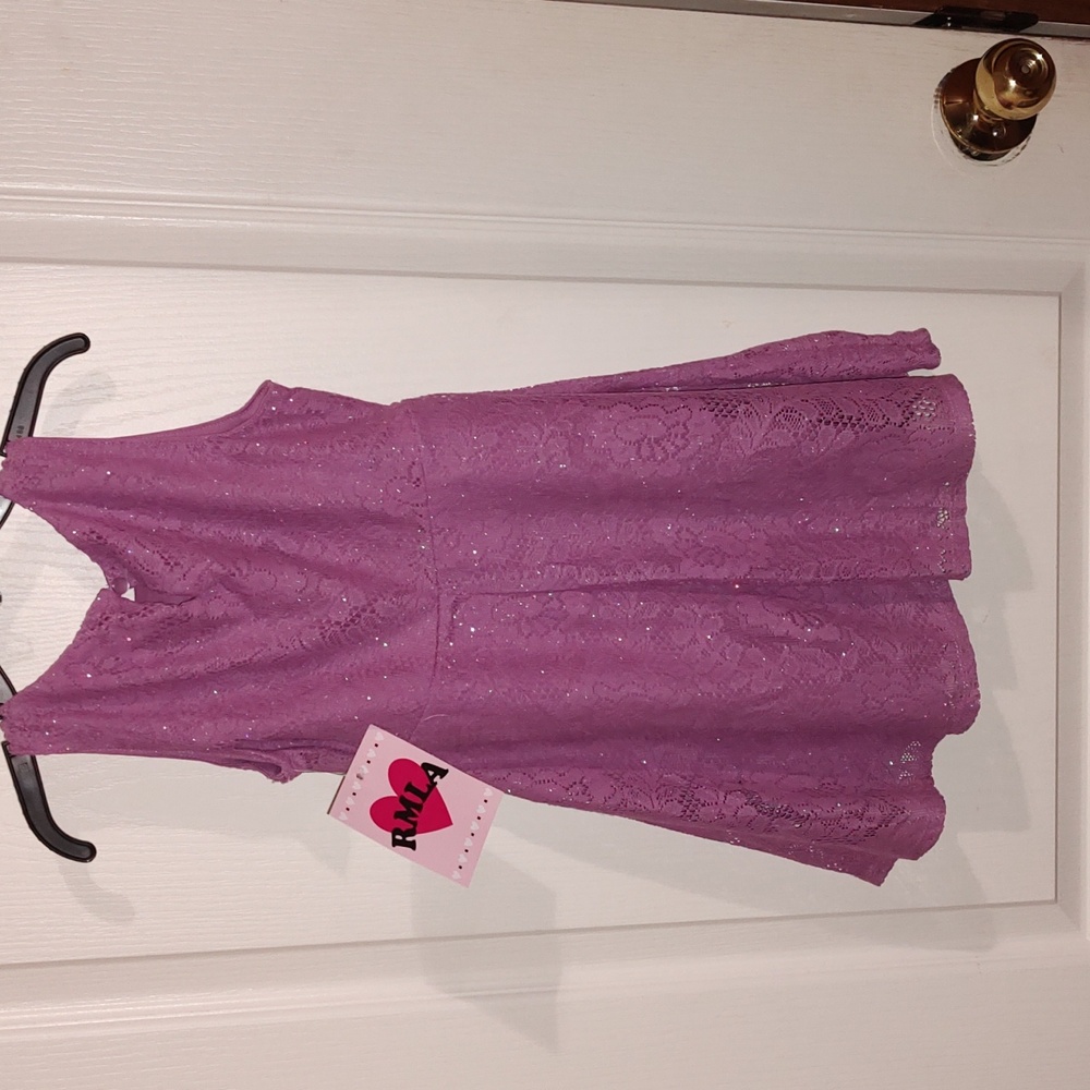 Purple Lace Sleeveless Dress Girl Sz 5 NWT - Picture 2 of 3